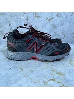 New Balance Lonoke All Terrain Mens Size 7 Trail Shoes Gray Red Athletic Sneaker